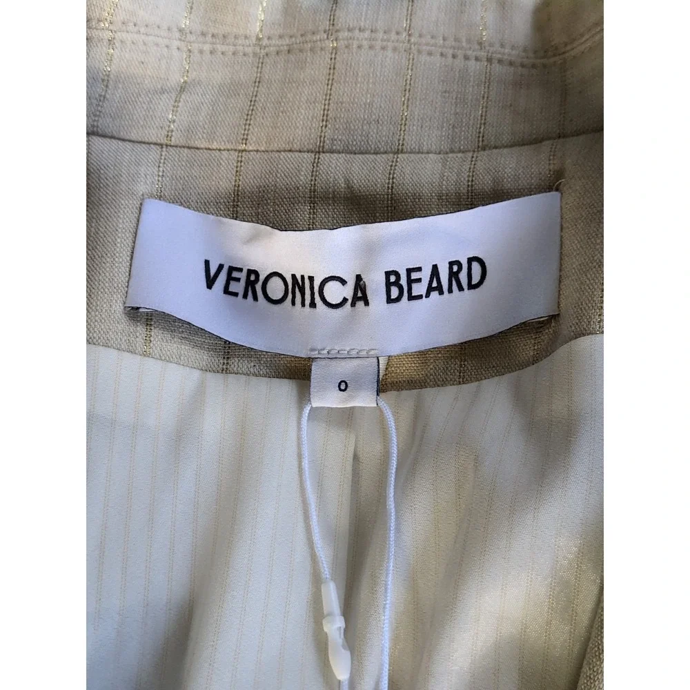 Veronica Beard Gaya Dickey Jacket Natural Gold Size 0 Business Career Metallic - Picture 7 of 15